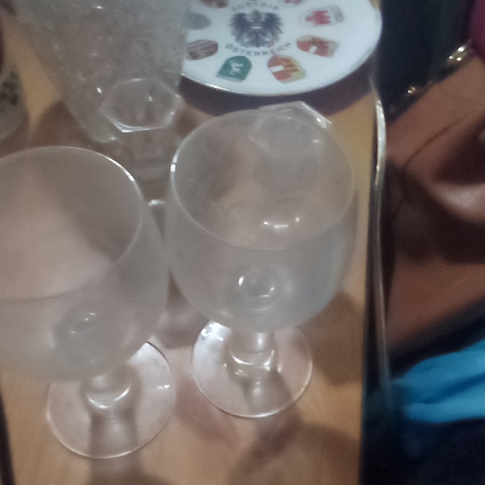 Into champagne glass and candle holder